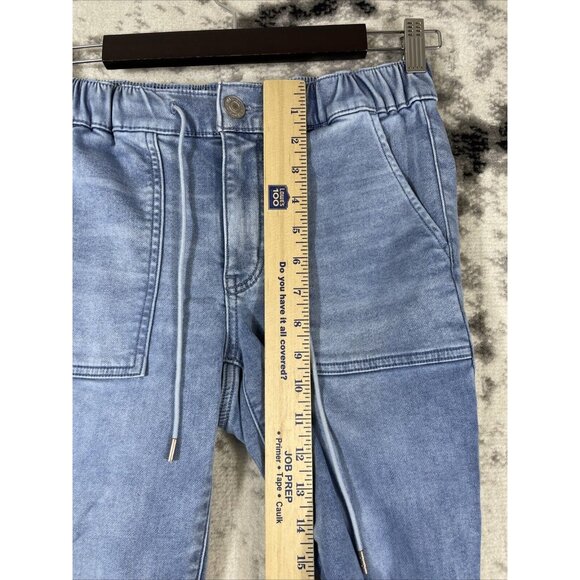 American Eagle Denim Jogger Womens Size 4 TALL Light Wash Slash Pocket Drawstrin - Picture 6 of 13